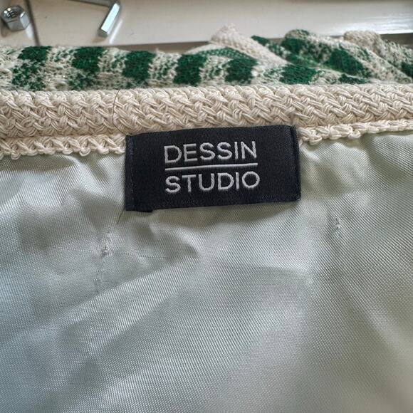Dessin Studio Green & White Sweater Tank & Cardigan Set Heart Buttons sz S/M - Picture 8 of 11
